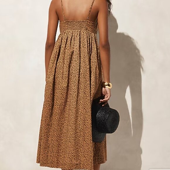 Cotton voile empire-waist dress in leopard print - Picture 3 of 4